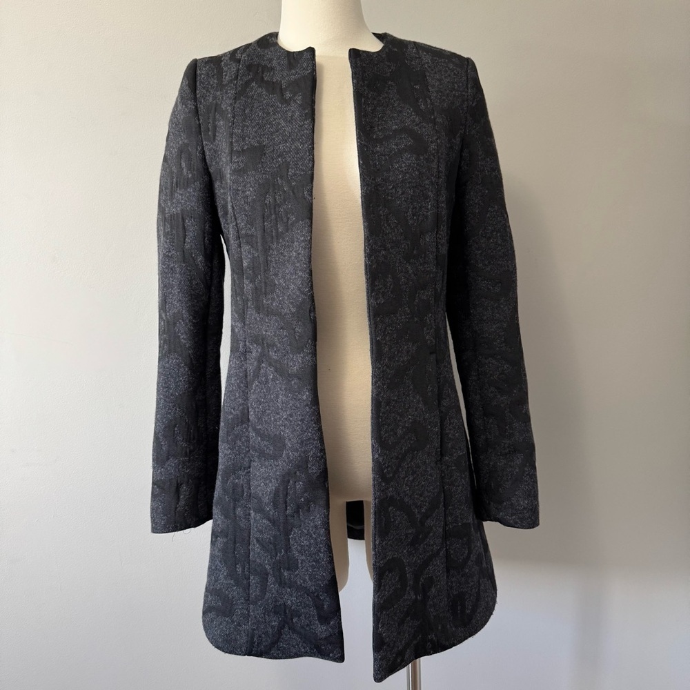 Melanie Lyne Women's Gray Patterned  Blazer Coat SZ 2